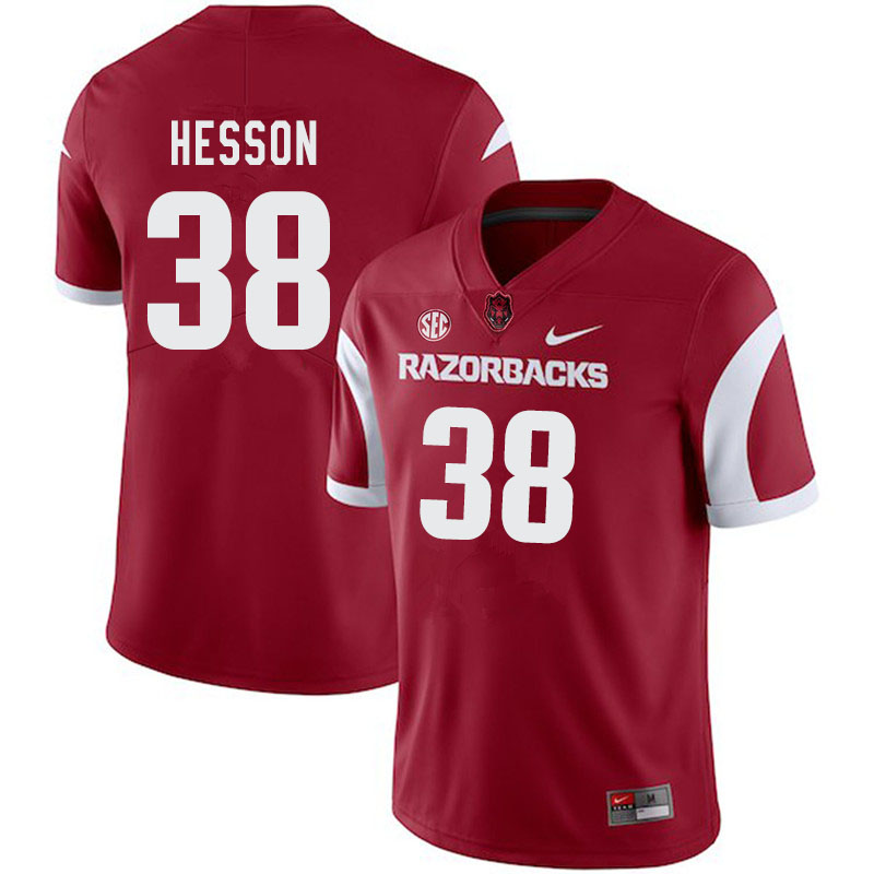 Men #38 Chad Hesson Arkansas Razorbacks College Football Jerseys-Cardinal